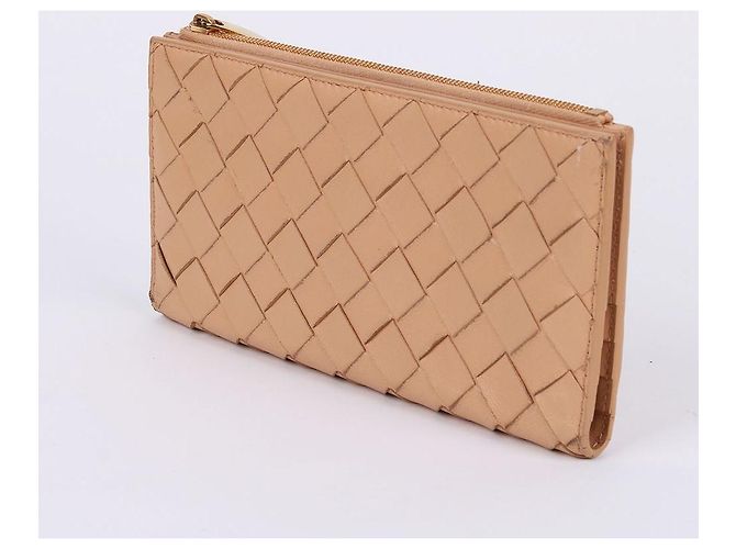 Bottega Veneta Cartera larga de mujer de cuero beige claro con solapa Castaño - vista 3