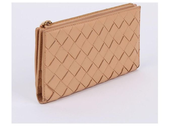 Bottega Veneta Cartera larga de mujer de cuero beige claro con solapa Castaño - vista 4
