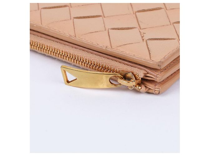 Bottega Veneta Cartera larga de mujer de cuero beige claro con solapa Castaño - vista 6