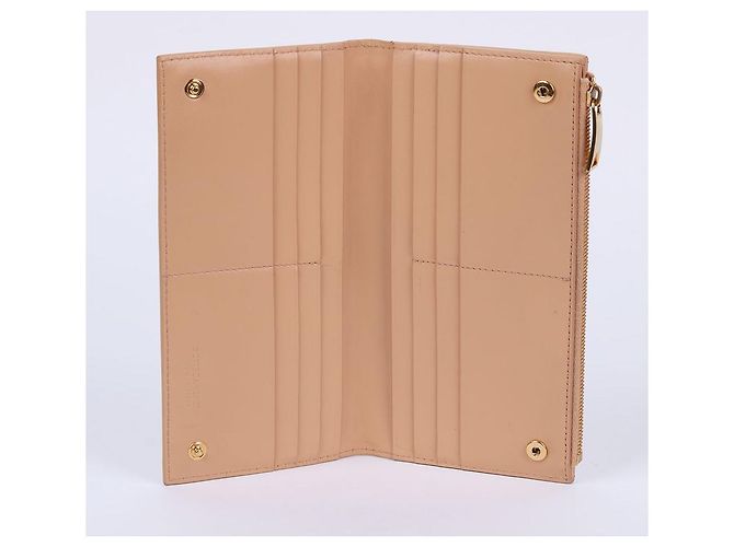 Bottega Veneta Cartera larga de mujer de cuero beige claro con solapa Castaño - vista 9