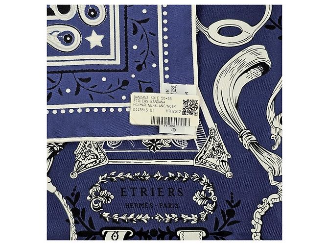 Hermès Etriers Remix Bandana Twilly Seidentuch Schwarz - Ansicht 10