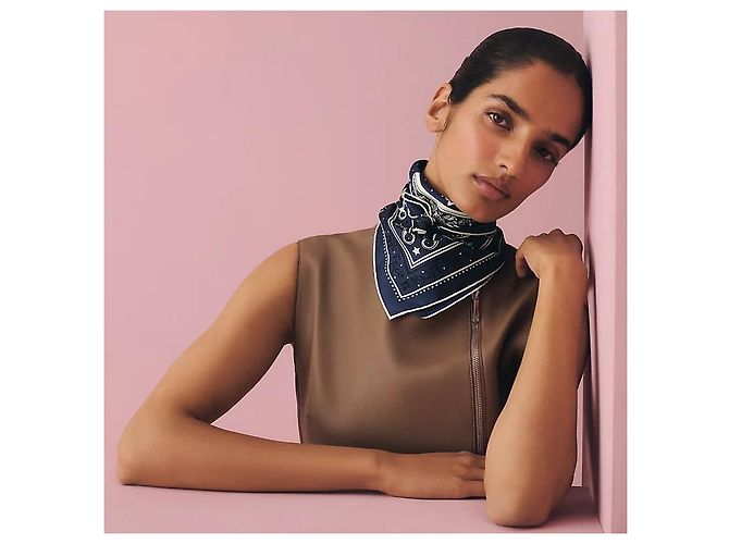 Hermès Etriers Remix Bandana Twilly Seidentuch Schwarz - Ansicht 3