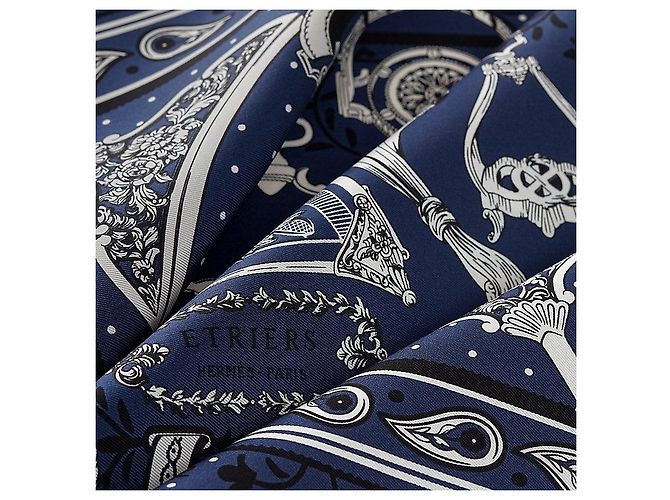 Hermès Etriers Remix Bandana Twilly Seidentuch Schwarz - Ansicht 4