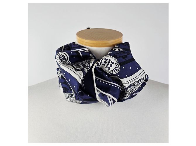 Hermès Etriers Remix Bandana Twilly Seidentuch Schwarz - Ansicht 8