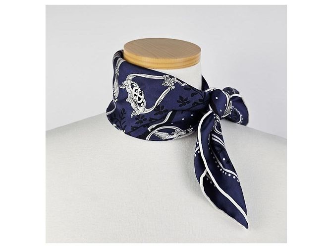 Hermès Etriers Remix Bandana Twilly Seidentuch Schwarz - Ansicht 9