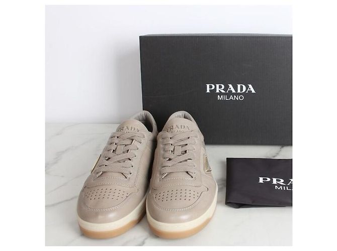 Prada Sneakers Downtown Chrome Khaki Marrone - vista 2