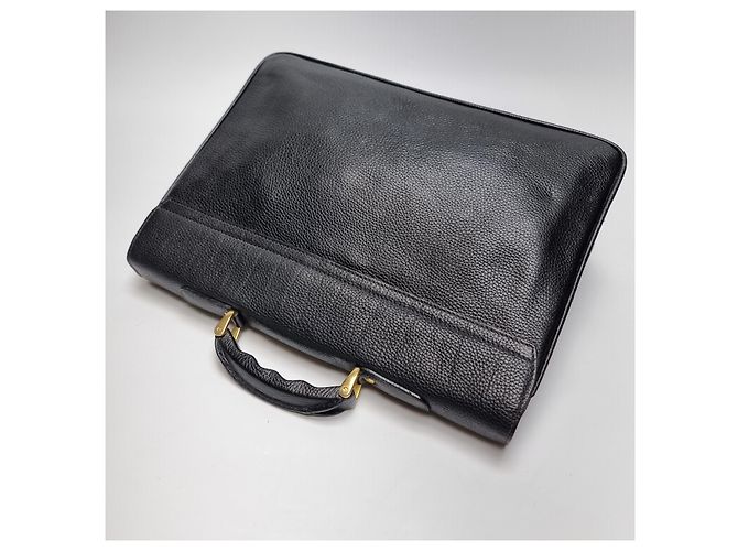 Fendi Leather Gold Briefcase Unisex Document Bag Vintage Style - view 13