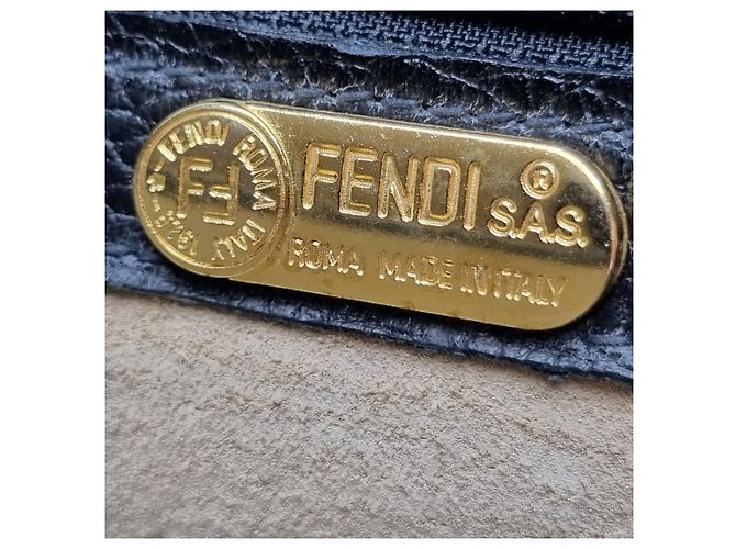 Fendi Leather Gold Briefcase Unisex Document Bag Vintage Style - view 21