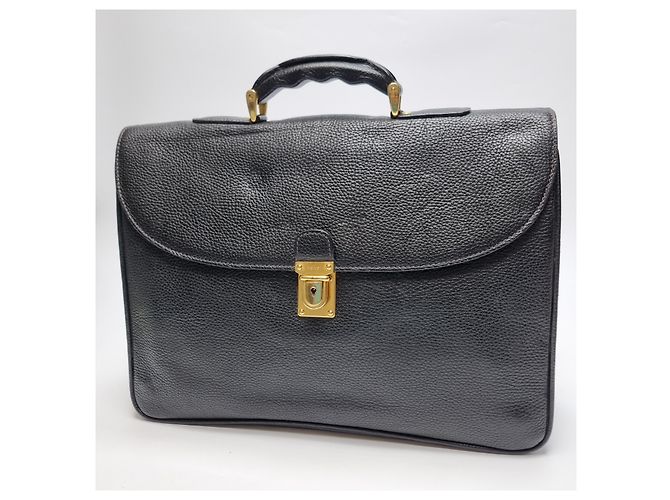 Fendi Leather Gold Briefcase Unisex Document Bag Vintage Style - view 3