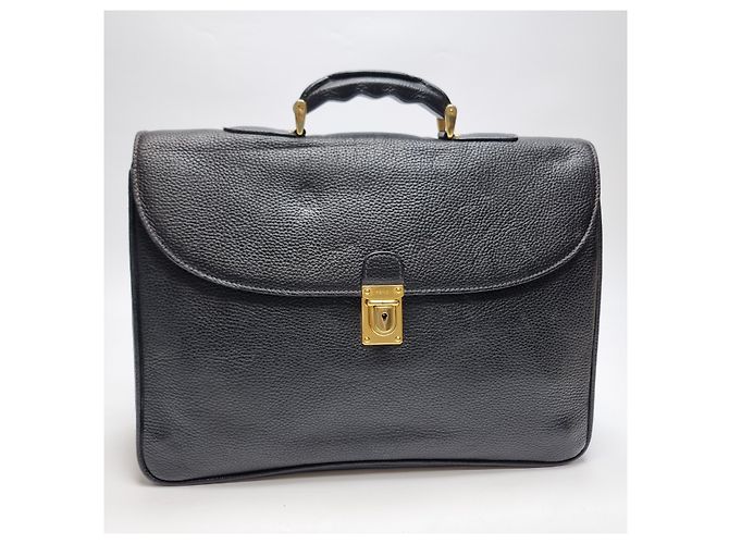 Fendi Leather Gold Briefcase Unisex Document Bag Vintage Style - view 4