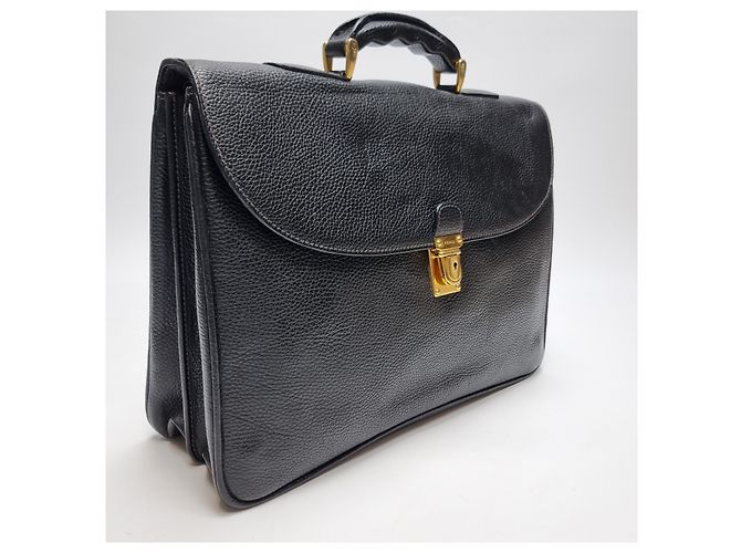 Fendi Leather Gold Briefcase Unisex Document Bag Vintage Style - view 5