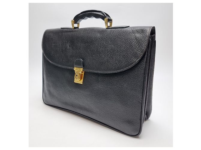 Fendi Leather Gold Briefcase Unisex Document Bag Vintage Style - view 6