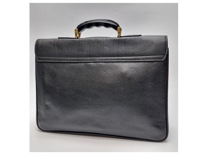 Fendi Leather Gold Briefcase Unisex Document Bag Vintage Style - view 9