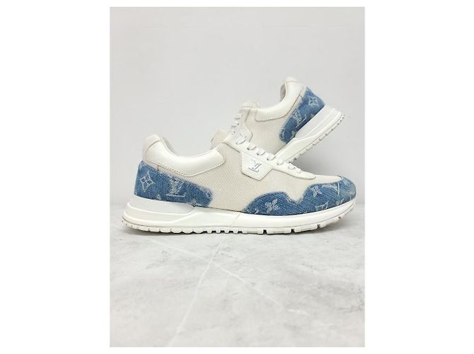 Louis Vuitton Sneakers White Denim Monogram Runaway Blu - vista 2