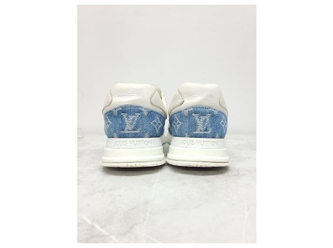 Louis Vuitton Sneakers White Denim Monogram Runaway Blu - vista 4
