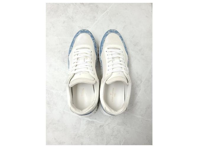 Louis Vuitton Sneakers White Denim Monogram Runaway Blu - vista 5