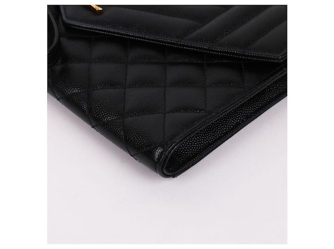 Saint Laurent Clutch Small Envelope YSL Gold Nero - vista 9