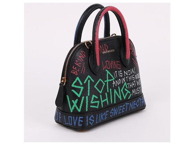Borsa a tracolla mini Balenciaga Graffiti Nero - vista 3