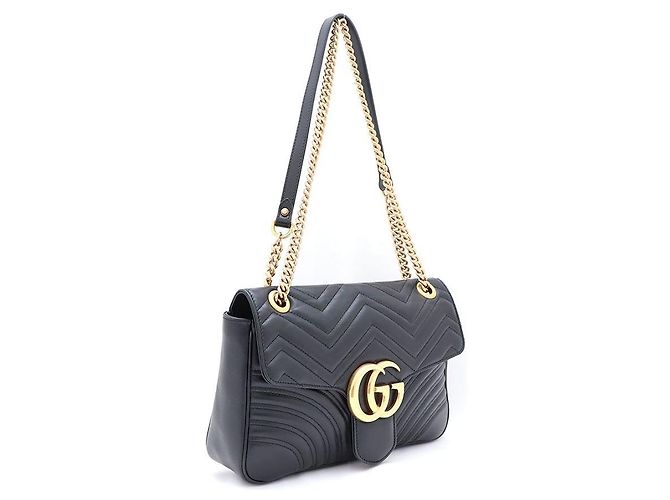 Gucci Borsa a Spalla e Borsa a Tracolla GG Marmont Matelassé Large Nero - vista 2