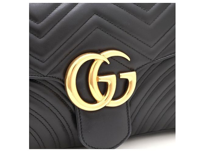 Gucci Borsa a Spalla e Borsa a Tracolla GG Marmont Matelassé Large Nero - vista 5