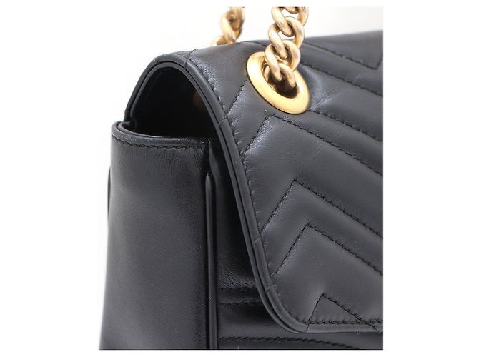 Gucci Borsa a Spalla e Borsa a Tracolla GG Marmont Matelassé Large Nero - vista 6