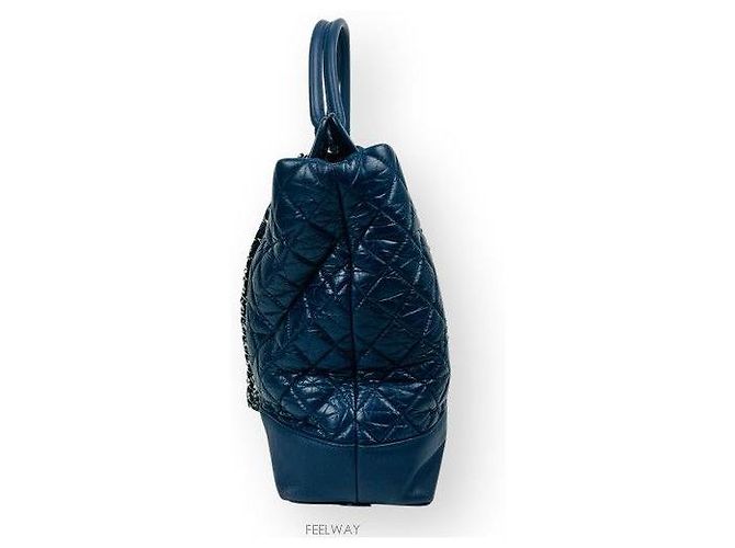 Chanel Borsa a Spalla Portobello Silver Chain Navy Blu - vista 3