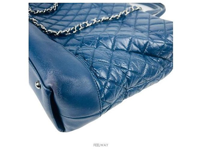 Chanel Borsa a Spalla Portobello Silver Chain Navy Blu - vista 6