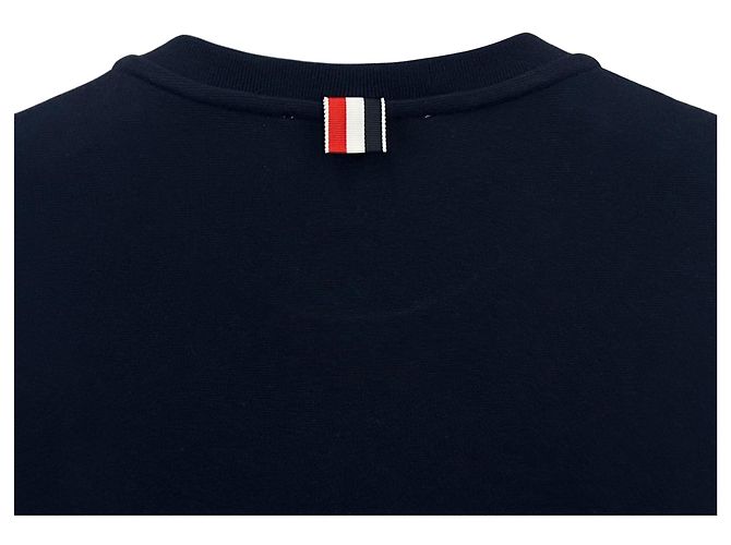 Thom Browne Oversized Kurzarm-T-Shirt aus Baumwolle im Rugby-Stil Blau - Ansicht 12