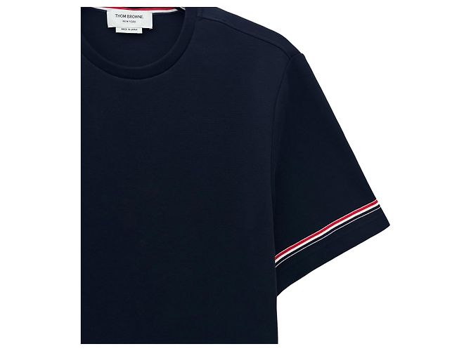Thom Browne Oversized Kurzarm-T-Shirt aus Baumwolle im Rugby-Stil Blau - Ansicht 9