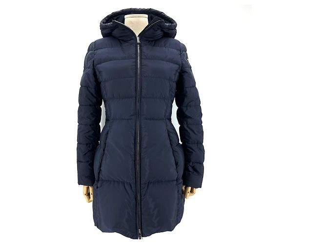 Double Prada Lange gesteppte Damenjacke aus Nylon mit Triangle-Logo Schwarz - Ansicht 2