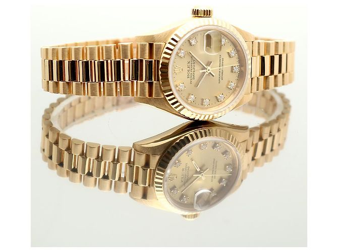 Rolex Reloj Datejust Gold Original Diamond de oro para mujer - Año de nacimiento Dorado - vista 19