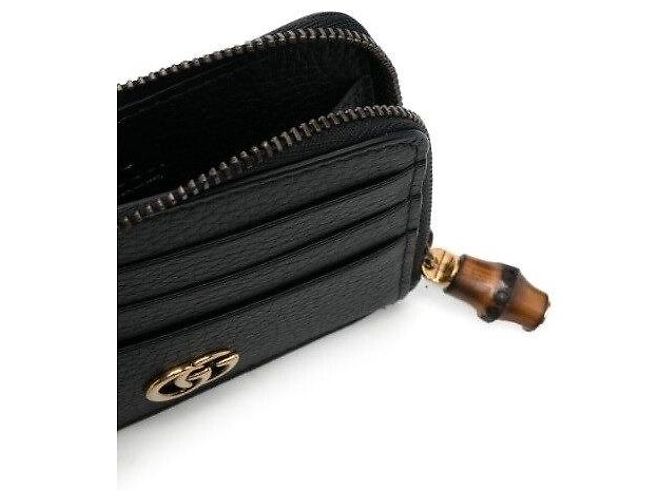 Gucci Tarjetero Double Bamboo AABXM Negro - vista 2