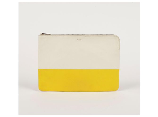Céline Clutch in pelle bicolore D'oro - vista 2