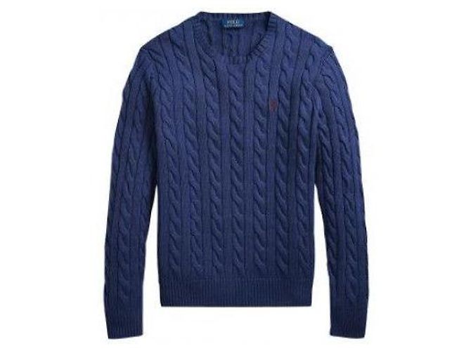 Ralph Lauren Zopfstrick mit Pony-Logo-Stickerei Blau - Ansicht 4