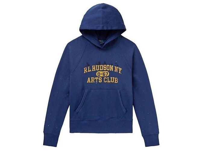 Ralph Lauren Vintage Fit Fleece Graphic Hoodie Blau - Ansicht 4