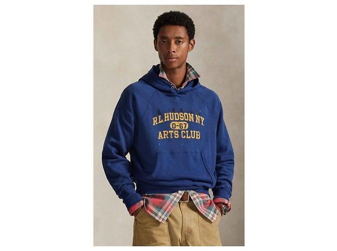 Ralph Lauren Vintage Fit Fleece Graphic Hoodie Blau - Ansicht 5