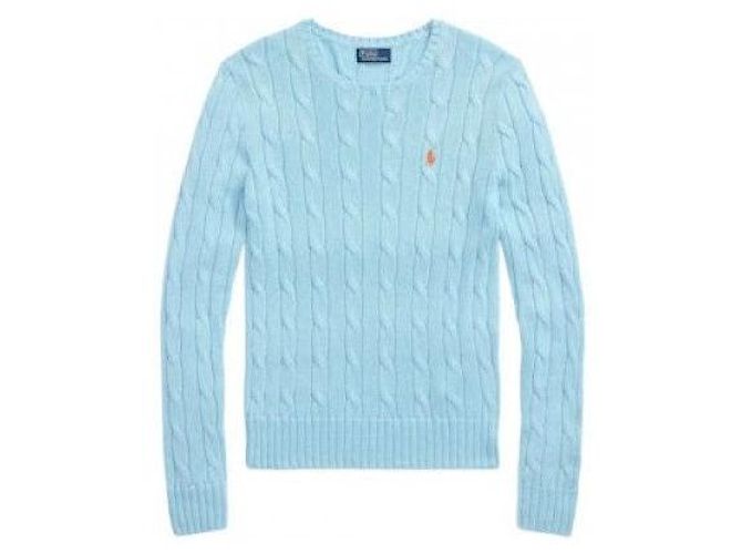 Ralph Lauren Strickpullover aus Pima-Baumwolle mit Zopfmuster und Pony-Logo Blau - Ansicht 4