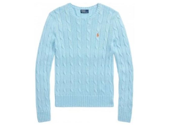 Ralph Lauren Strickpullover aus Pima-Baumwolle mit Zopfmuster und Pony-Logo Blau - Ansicht 5