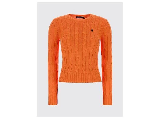 Ralph Lauren Strickpullover aus Pima-Baumwolle mit Zopfmuster und Pony-Logo Orange - Ansicht 5