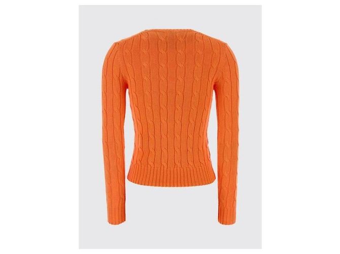 Ralph Lauren Strickpullover aus Pima-Baumwolle mit Zopfmuster und Pony-Logo Orange - Ansicht 6