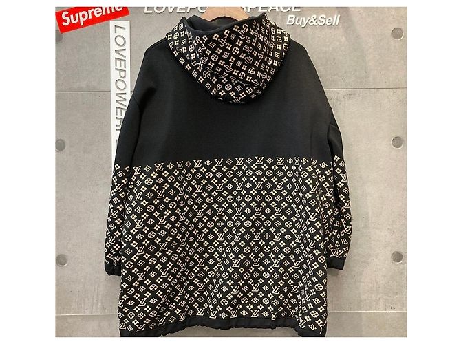 Louis Vuitton Oversized Strickkapuzenpullover aus Wolle für Damen Schwarz - Ansicht 2