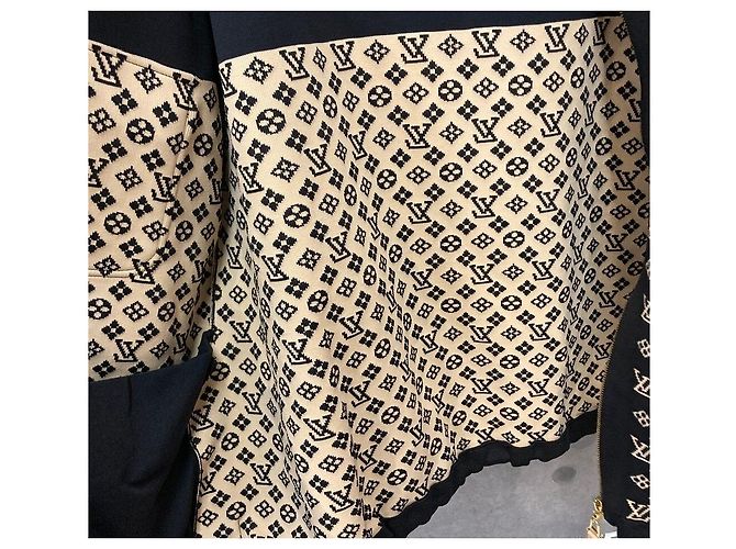 Louis Vuitton Oversized Strickkapuzenpullover aus Wolle für Damen Schwarz - Ansicht 5