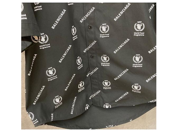 Balenciaga T-shirt in cotone WFP Multi-Logo Nera - vista 3