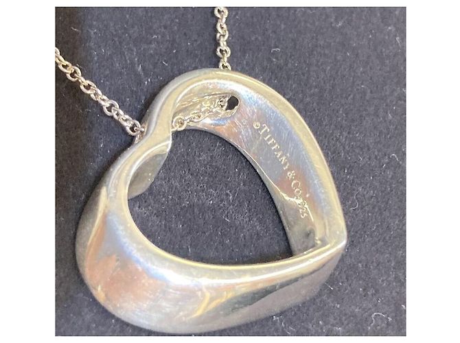 Tiffany & Co Open Heart Vintage Silver Necklace - view 5