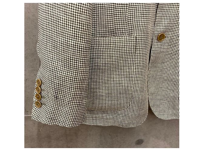 Loro Piana Leinen-Blazer mit Karomuster Grau Braun - Ansicht 3