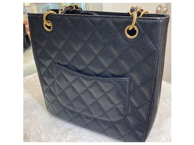 Chanel Borsa a tracolla Caviar Petit Shopping Square Black Nero - vista 2
