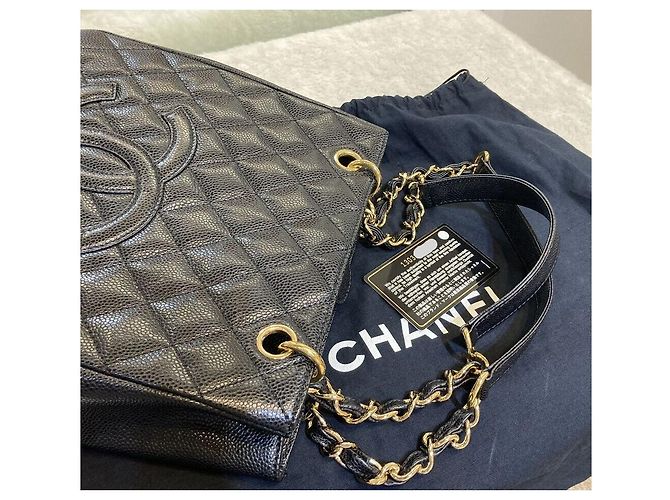 Chanel Borsa a tracolla Caviar Petit Shopping Square Black Nero - vista 6