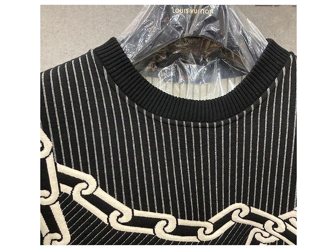 Louis Vuitton Sweatshirt aus Baumwolle mit Kettenstich Black Schwarz - Ansicht 4