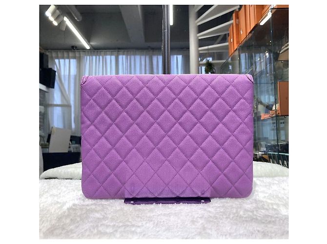 Chanel Clutch Cosmetic Caviar Purple Series Porpora - vista 2