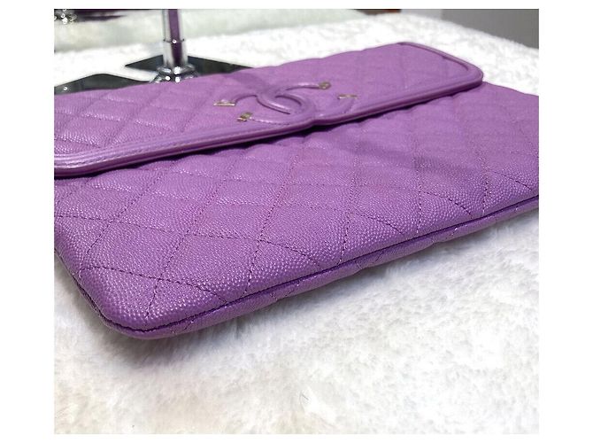 Chanel Clutch Cosmetic Caviar Purple Series Porpora - vista 3
